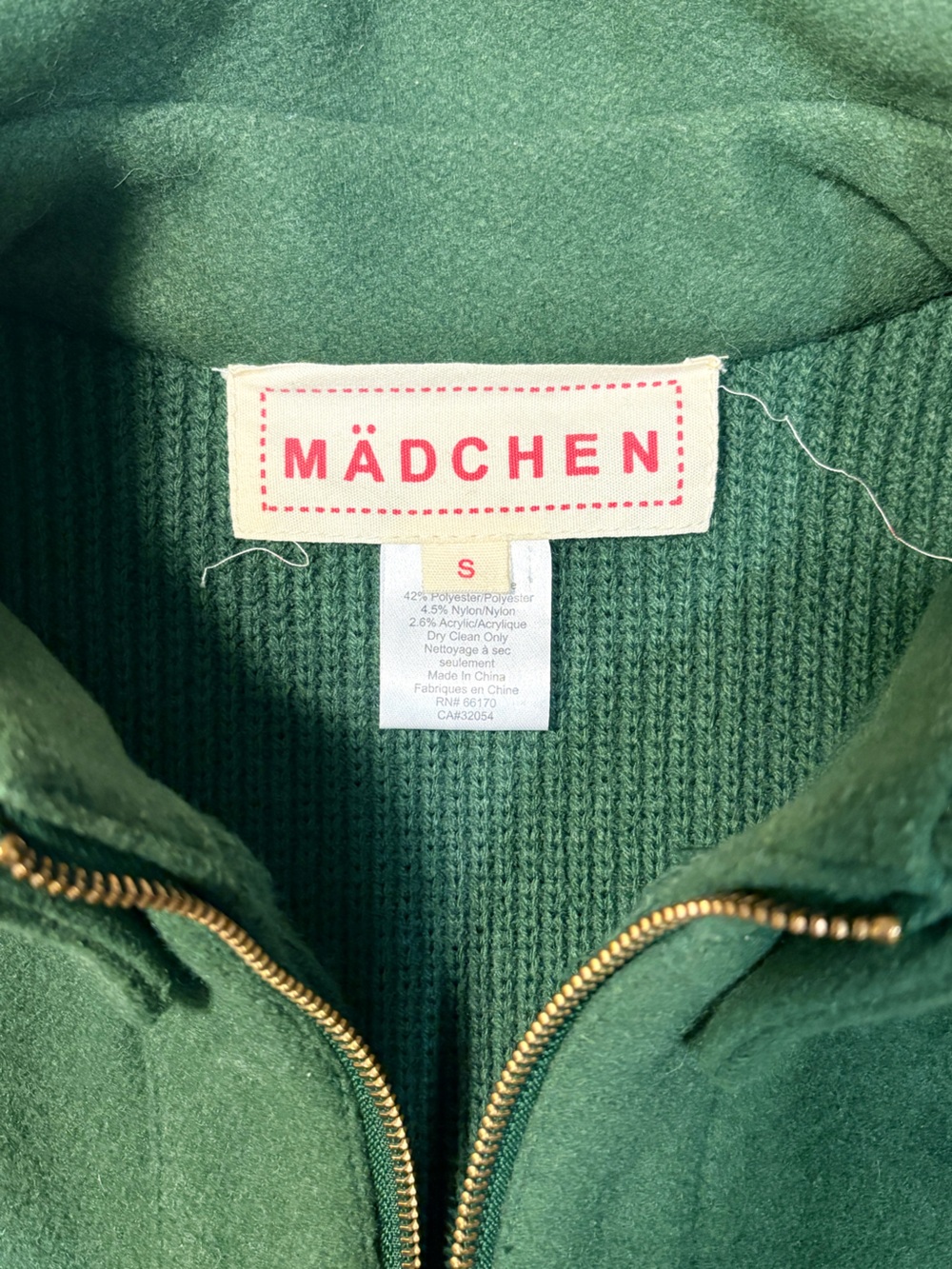 Anthropologie Madchen Jacket Womens Small Green Fatigue Finery Cape Wool Blend - Picture 5 of 6